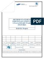 Sanitary Fixtures Method Statement