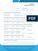 White and Blue Professional Customer Satisfaction Survey Form