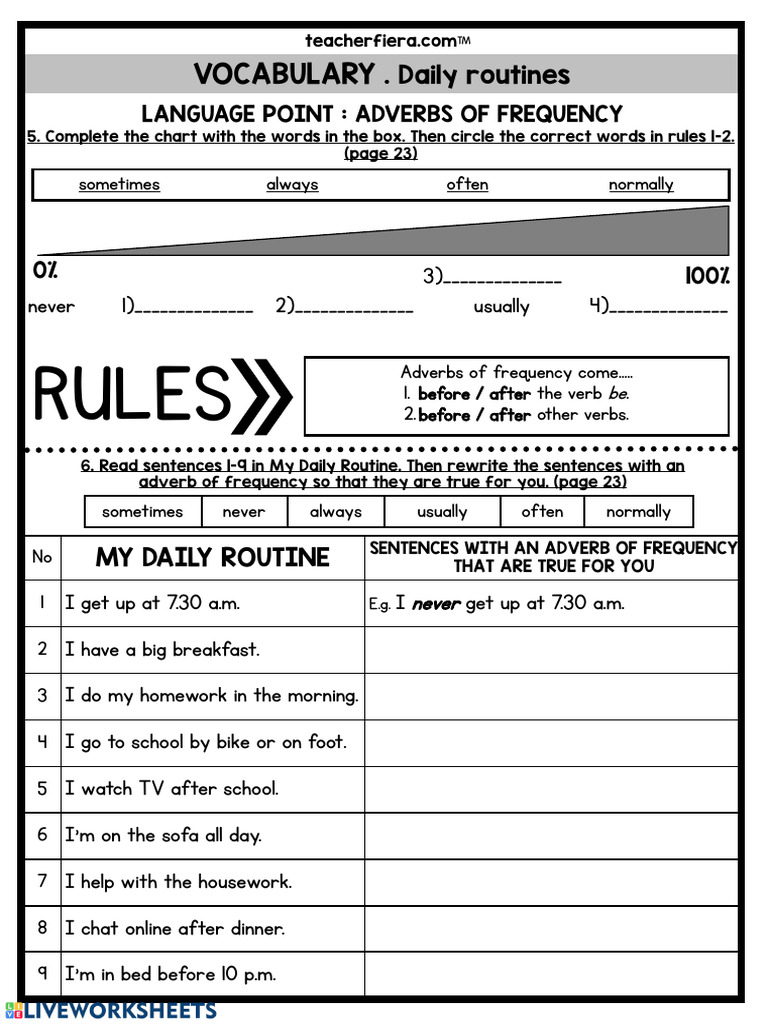 Daily Routine with Adverbs of Frequency | PDF