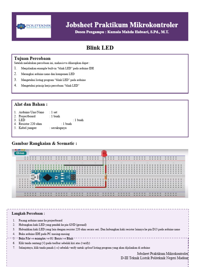 Panduan Praktikum Blink LED Arduino | PDF | Komputer