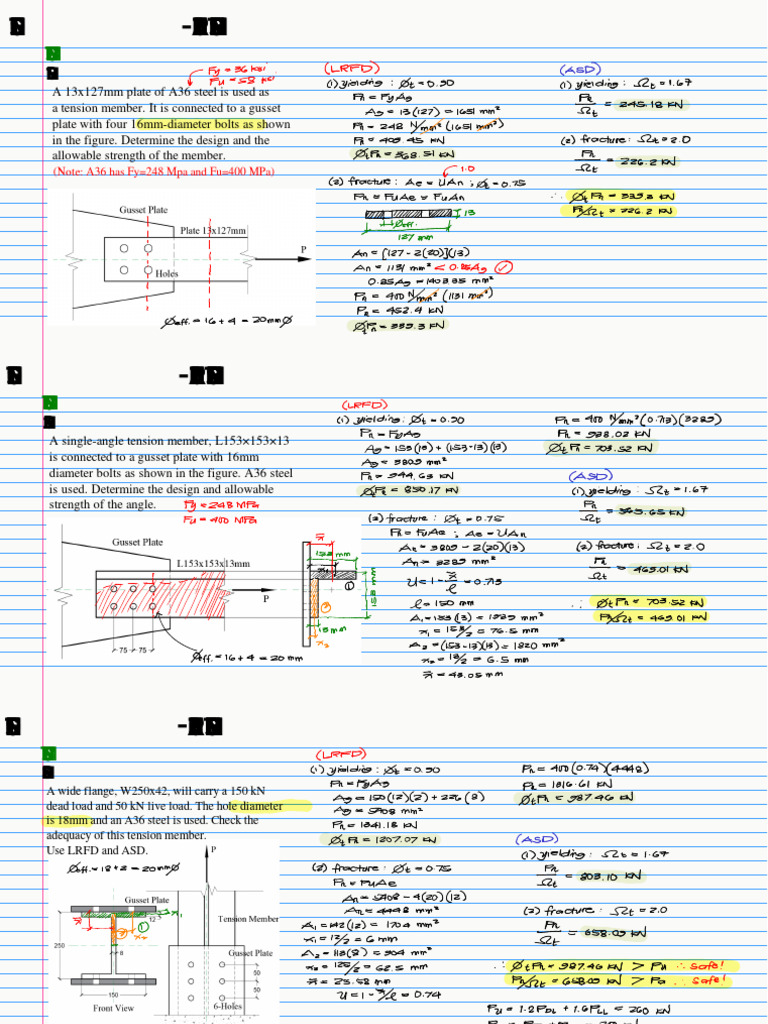 Simple Steel Connection Design Problems | PDF | Civil Engineering ...