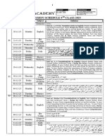 Date Sheet Nine Class Schedule 2023
