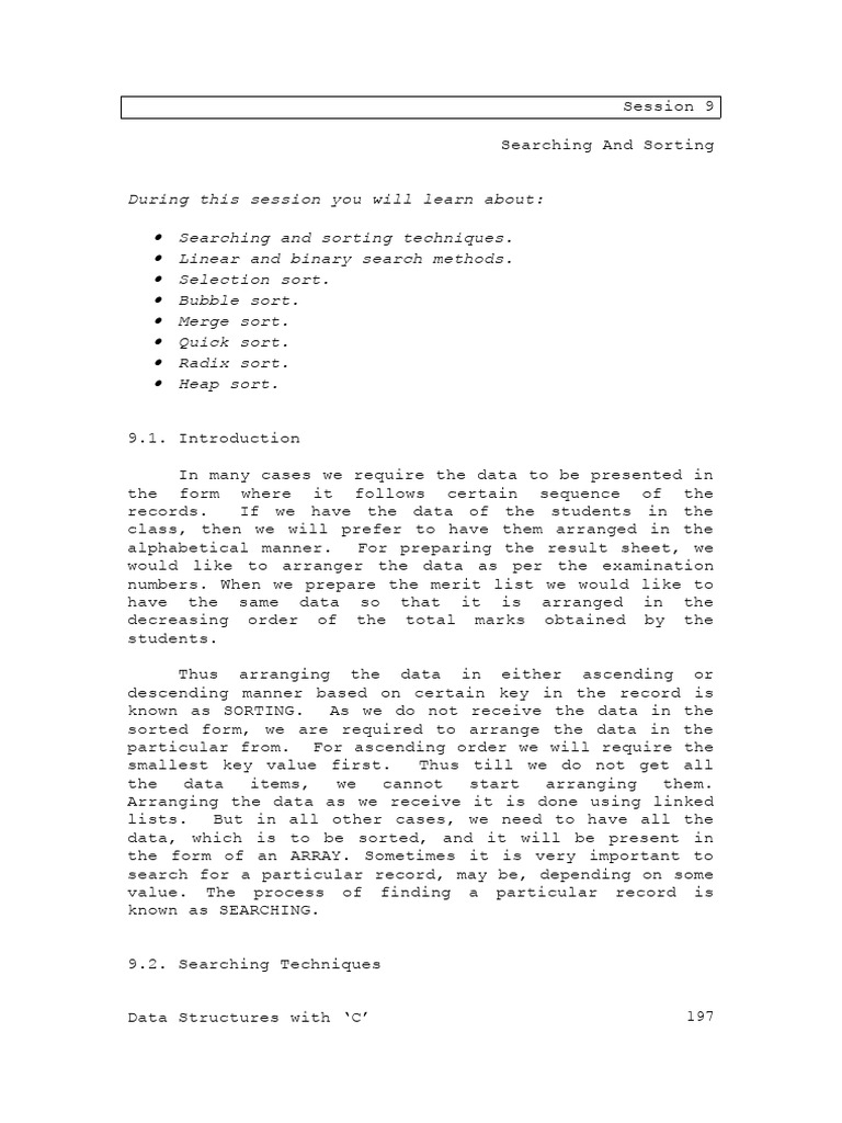 Searching and sorting download free pdf computing computer data