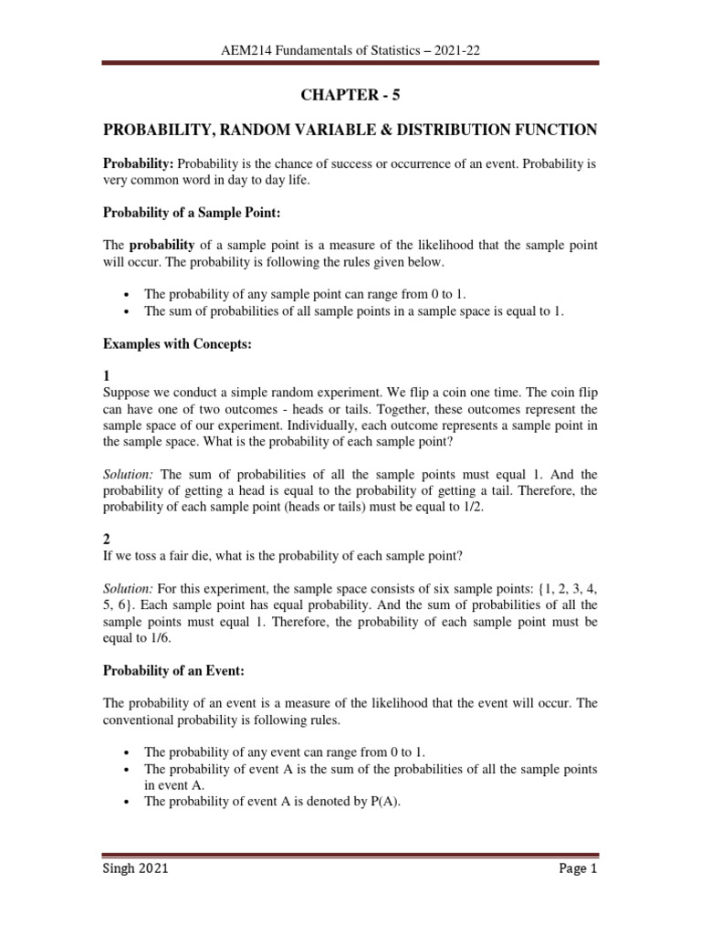 Fundamentals of statistics pdf probability distribution random