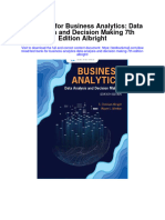 Test Bank For Business Analytics Data Analysis and Decision Making 7th Edition Albright