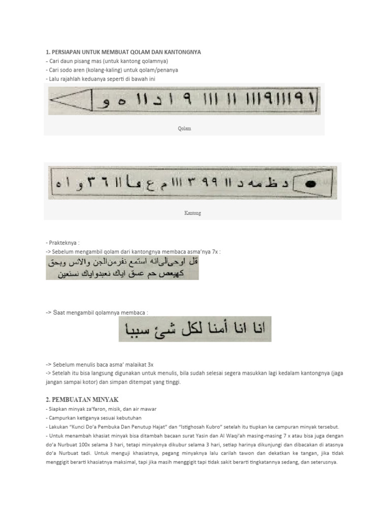 Panduan Menulis Wafaq dan Qolam | PDF