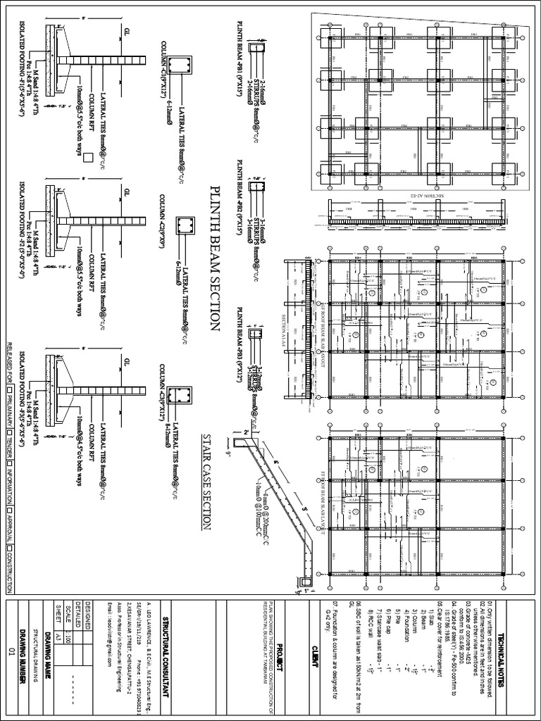Structural Design Plan for Residential Building | PDF | Structural ...
