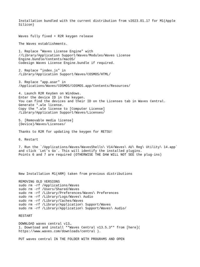 Waves 14 Instalation | PDF | Application Software | Library.