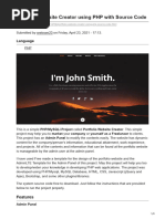 Portfolio Website Creator Using PHP With Source Code