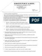 Worksheet 10 - The D and F-Block Elements 2023-24