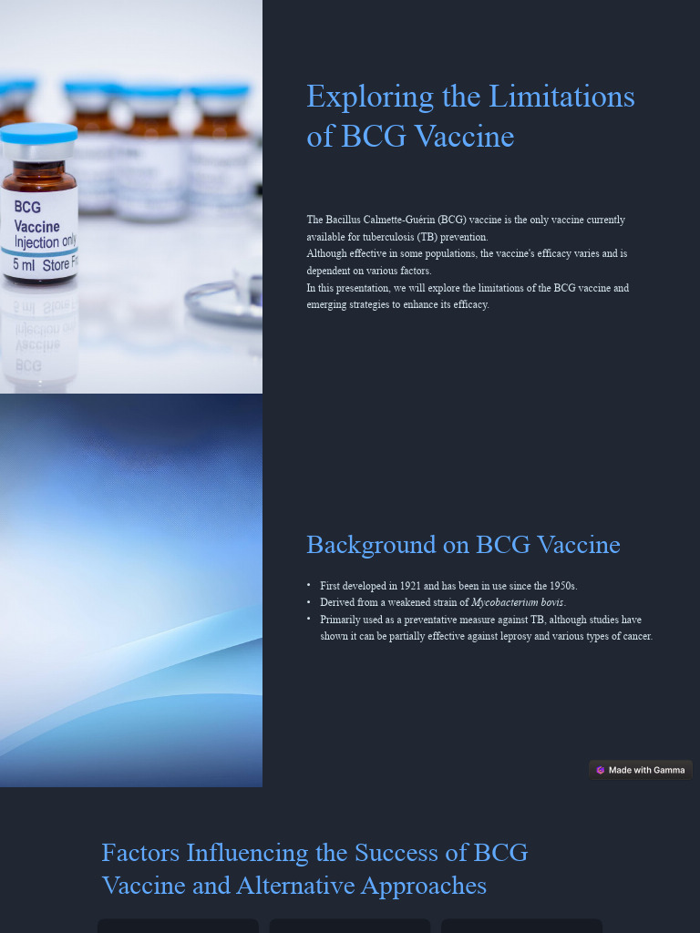 Exploring The Limitations of BCG Vaccine | PDF | Vaccines | Tuberculosis