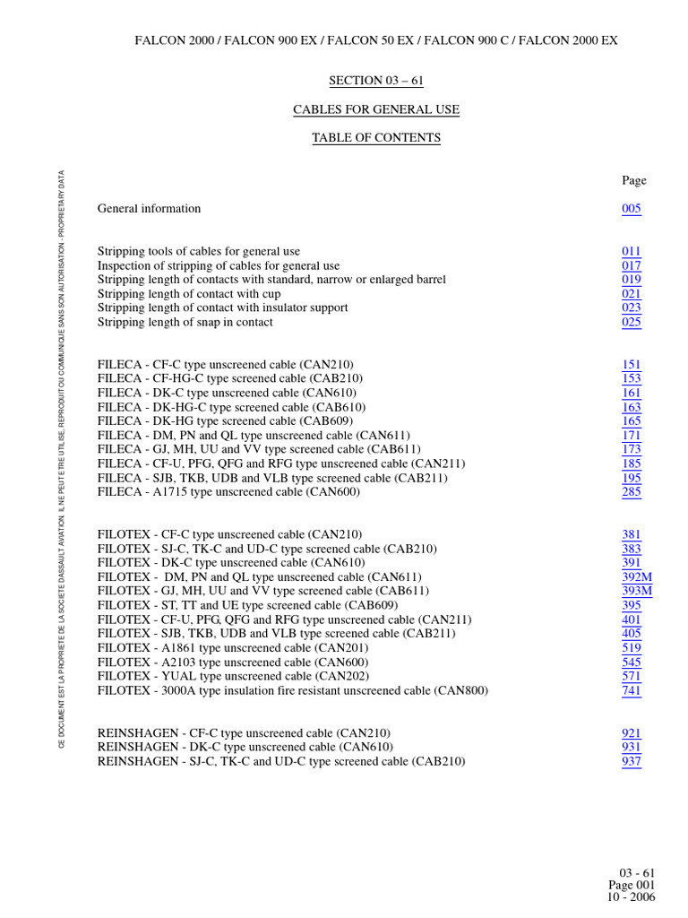 SECTION 61 Cables For General Use | PDF | Manufactured Goods | Wire