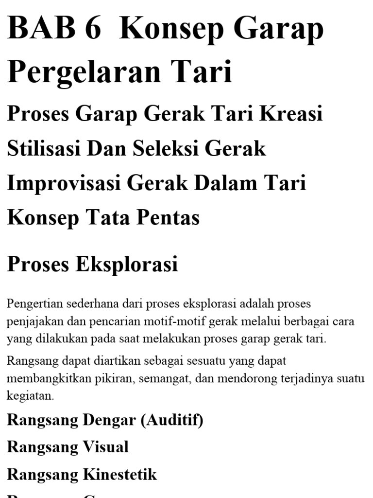 Proses Garap dan Stilisasi Tari | PDF