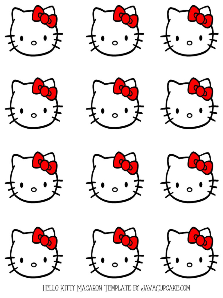 Hello Kitty Macaron Template by JavaCupcake | PDF