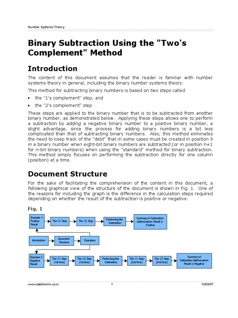 Binary Subtraction | PDF | Subtraction | Numbers