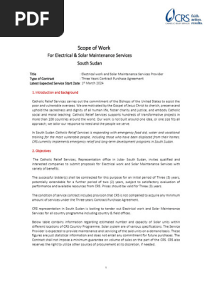 Annex D Scope of Work - Electric & Solar Maintenance