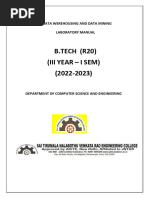 DWDM R20 Lab Manual 3-1 Cse 2022-2023 Sem 1