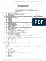 CP-2 History Reinfrcemet Worksheet Class Viii