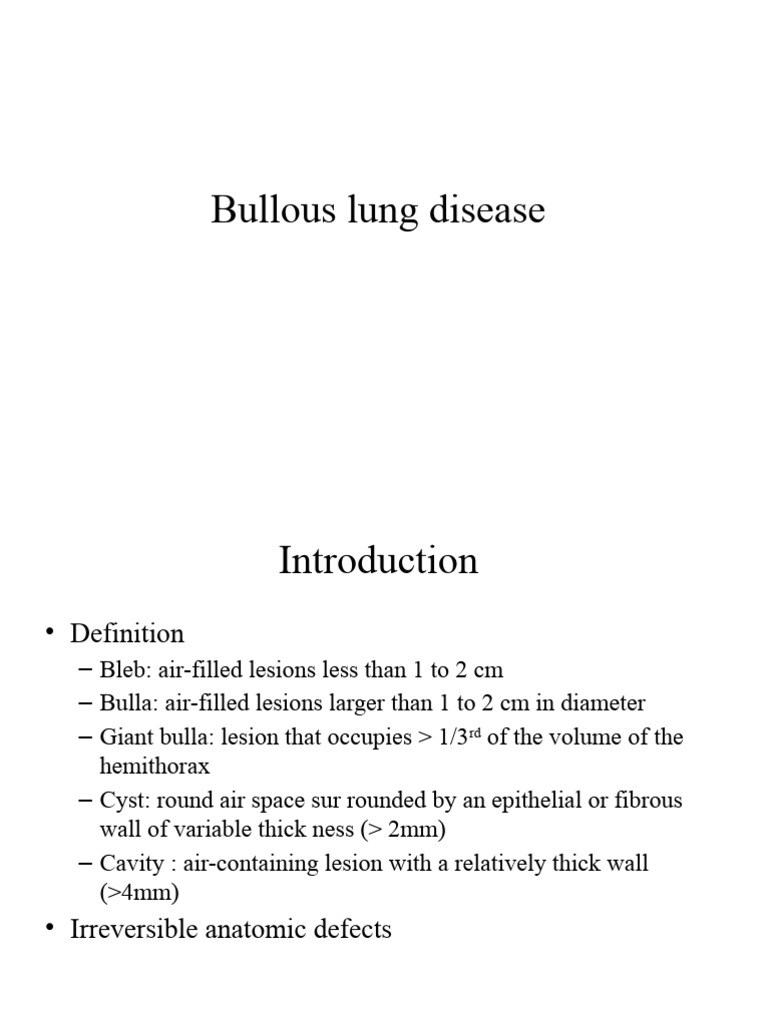 Bullous Lung Disease PDF
