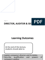Topic 5 - Director, Auditor & Secretary