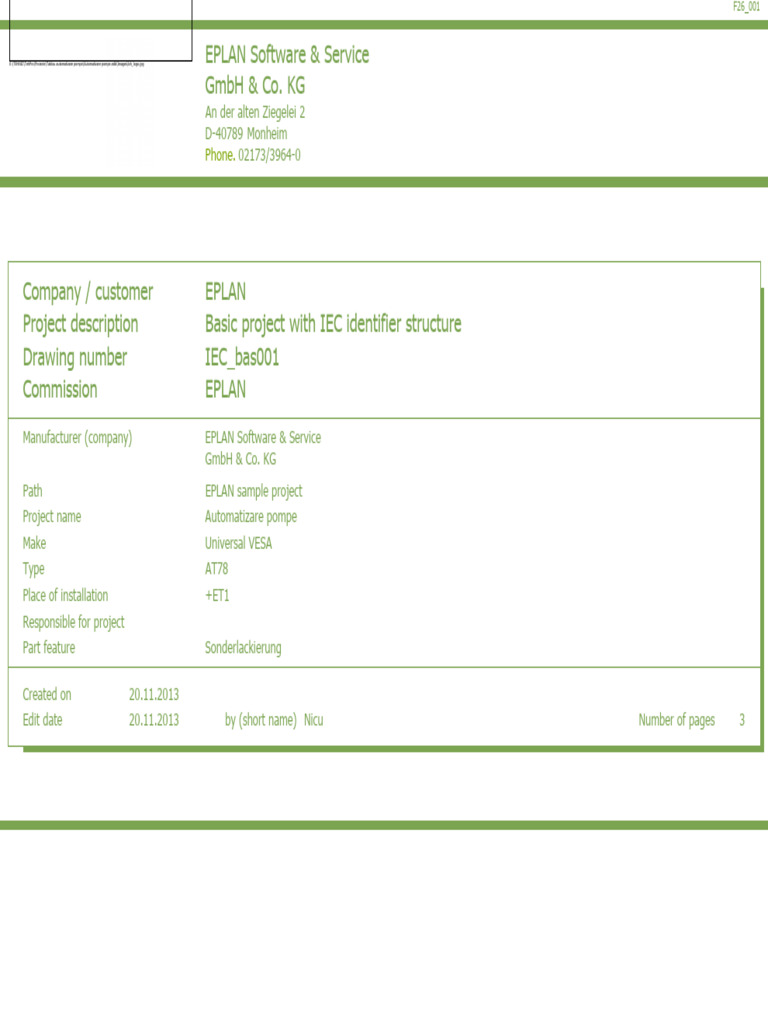 EPLAN Sample Project Overview | PDF