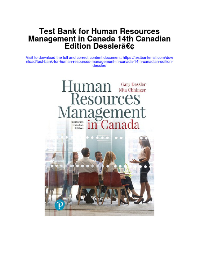 Test Bank For Human Resources Management in Canada 14th Canadian