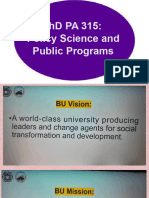 Policy Science and Public Programs 1