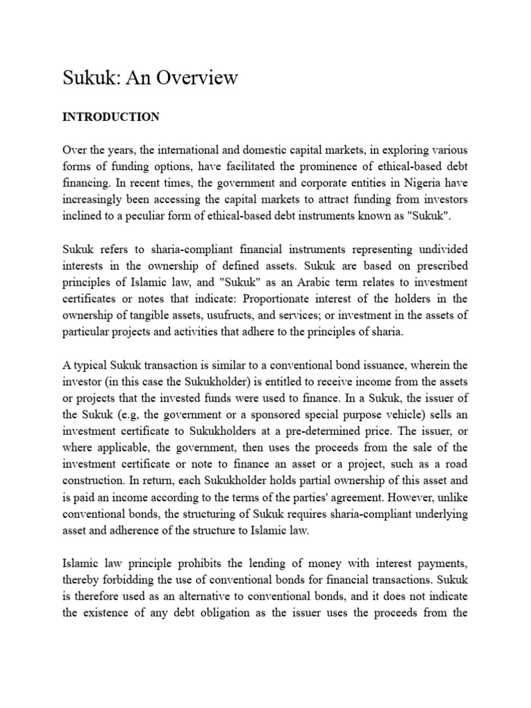 Sukuk Pdf Islamic Banking And Finance Securities Finance