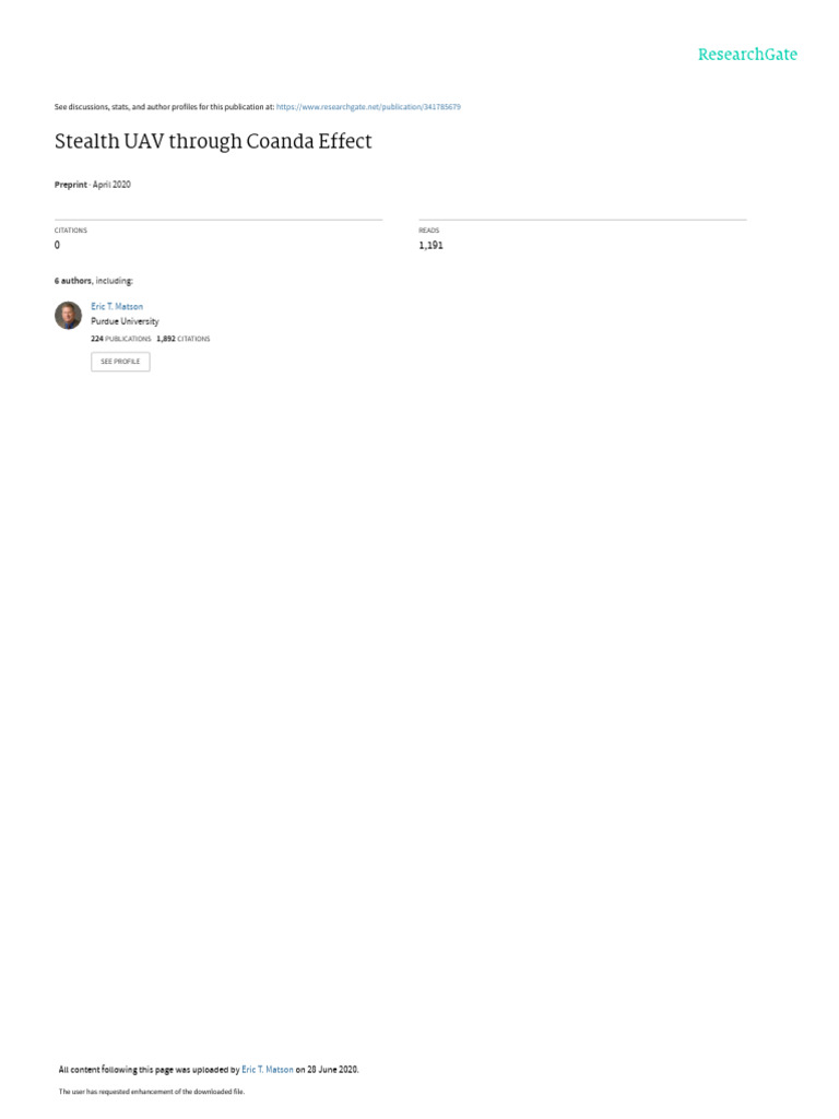 Stealth UAV Through Coanda Effect PDF Unmanned Aerial Vehicle