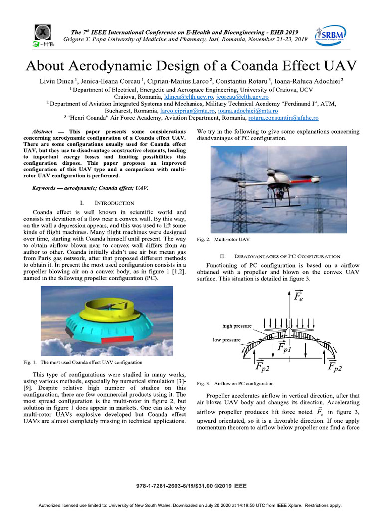 About Aerodynamic Design of A Coanda Effect UAV PDF