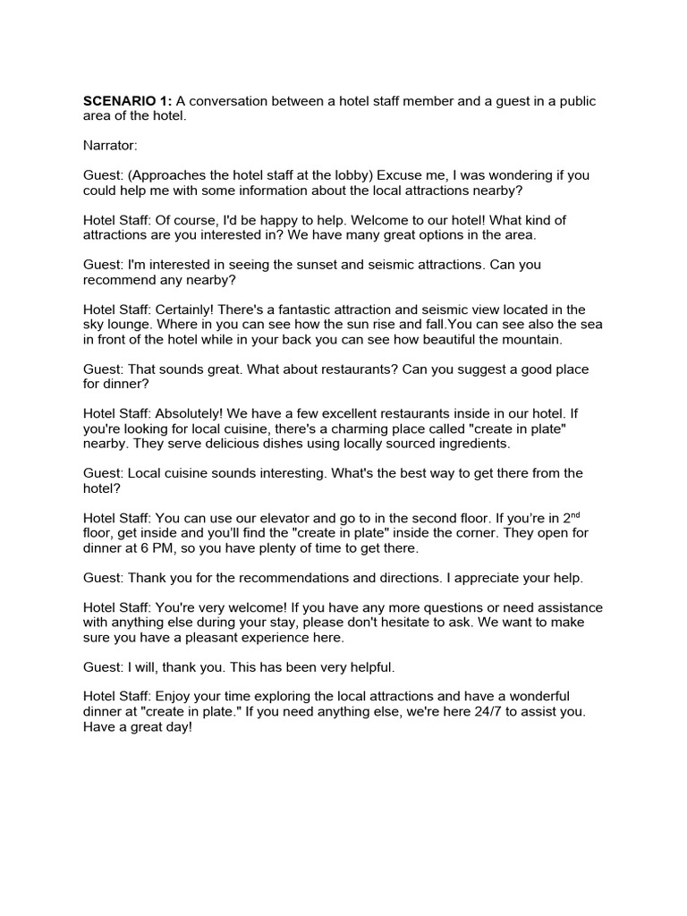 Housekeeping Guest Interaction Scripts | PDF | Housekeeping