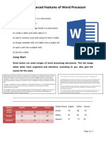 Ch. 3 Advanced Features of Word Processor: Jump Start