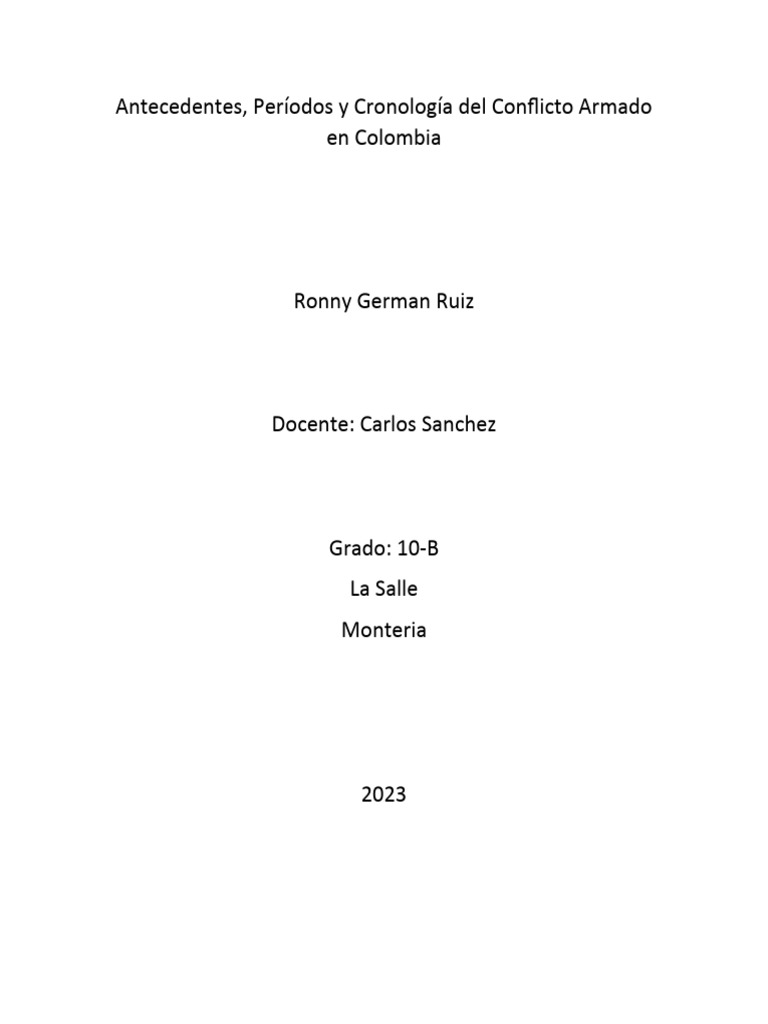 Cronología del Conflicto Armado en Colombia | PDF | Colombia | Guerra ...