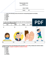 7th-8thth Grade Regular Verbs Quiz