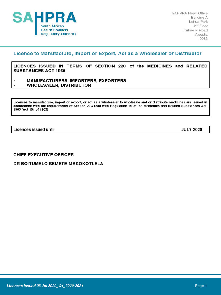 Dokumen - Tips - Licence To Manufacture Import or Export Act As A ...
