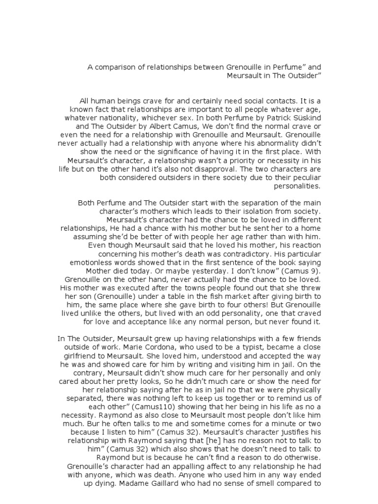 A Comparison of Relationships Between Grenouille in Perfume PDF