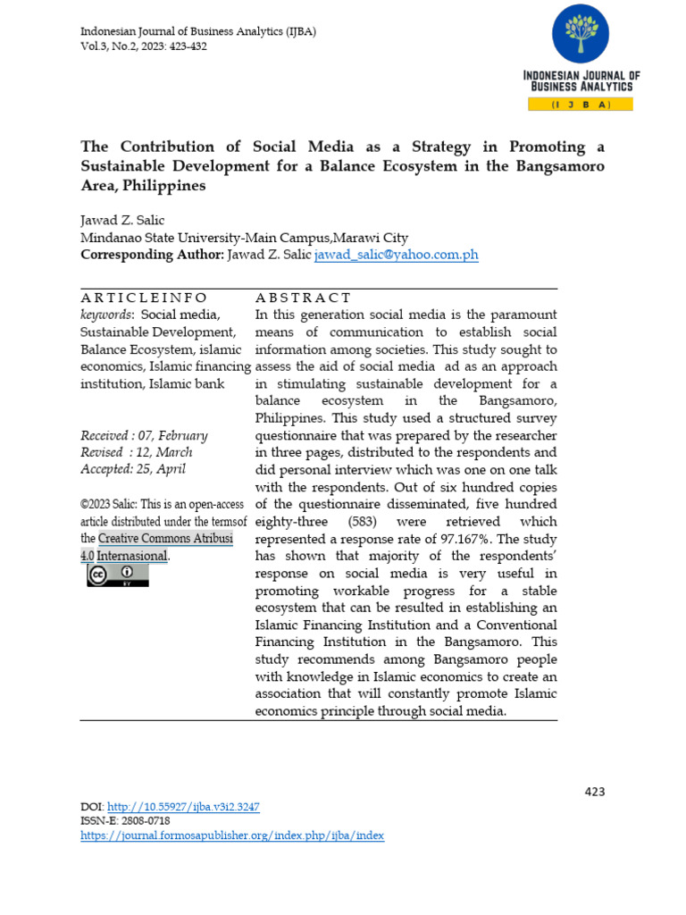 Social Media's Role in Sustainable Development | PDF | Sustainability ...