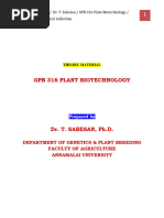 GPB 316 Plant Biotechnology (2+1) - Online Study Material