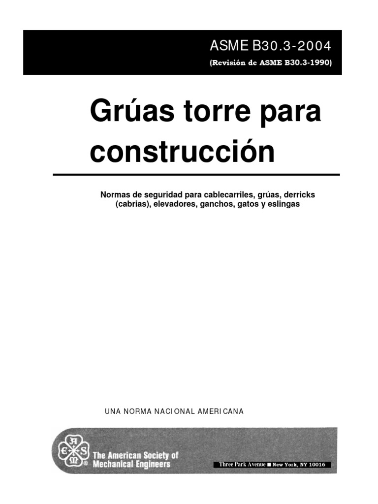 Asme b30 3 2004 gr as torre espa ol pdf gr a m quina torre