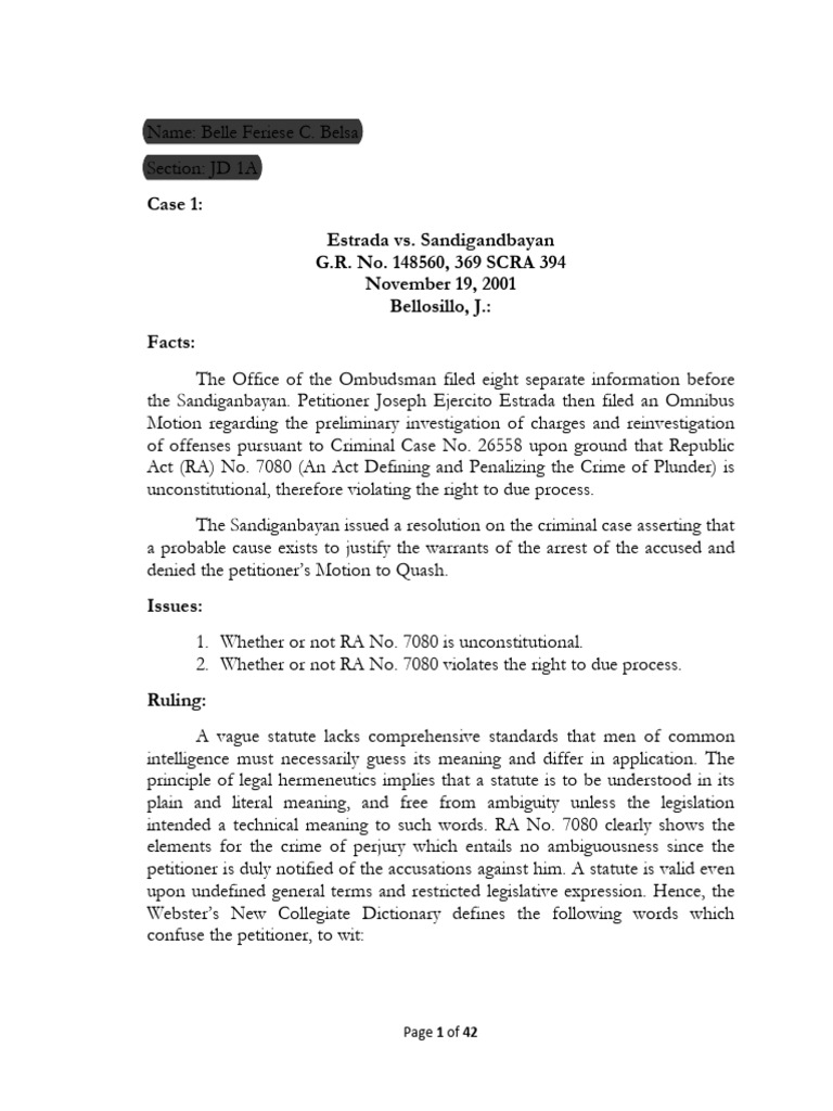 Estrada v sandiganbayan pdf judiciaries common law