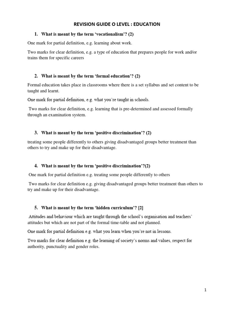 O Level Education Revision Guide | PDF | Schools | Intelligence Quotient