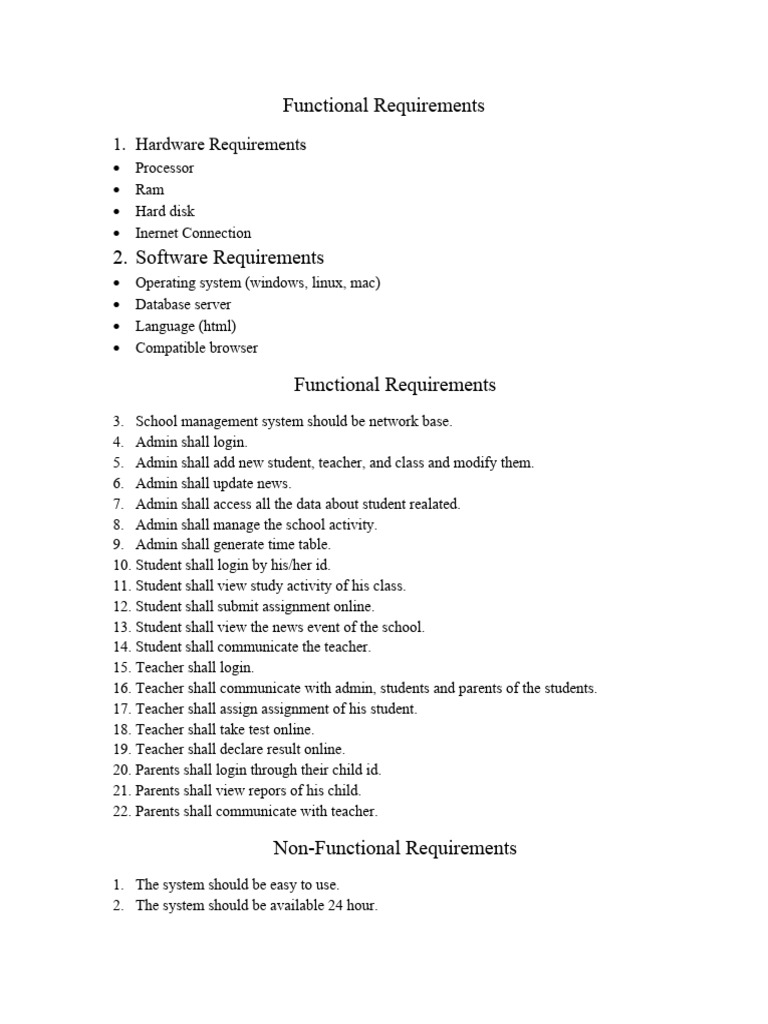Functional Requirements | PDF
