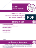 Lecture # 5 CF Increment Decrement