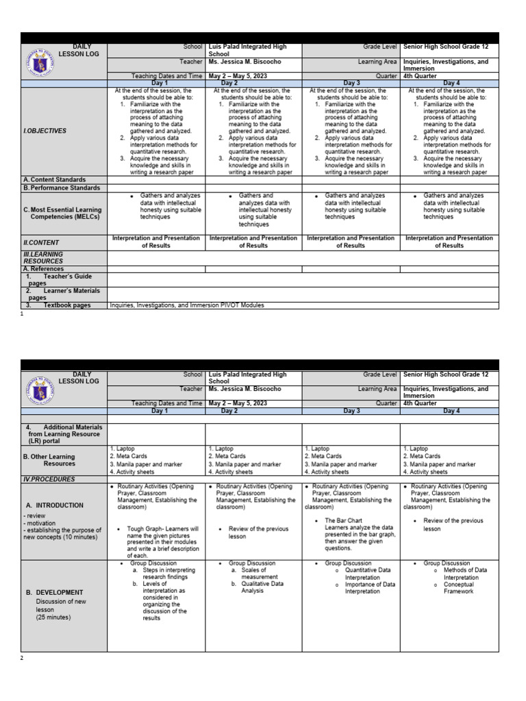 Q2 W2 Dll 3is May 1 May5 2023 Download Free Pdf Data Learning