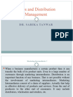 Sales and Distribution Management: Dr. Sarika Tanwar