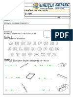 TESTE DIAGNÓSTICO PORTUGUÊS 2º e 3º Ano