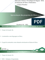 Apresentação Das Propostas de Minicurso - Semana de Física e Matemática