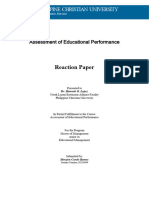 Merejen Ramos Assessment in Educational Performance Reaction Paper