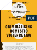 COMPARATIVE FAMILY LAW Assignment 1-CRIMINALISING DOMESTIC VIOLENCE ACT
