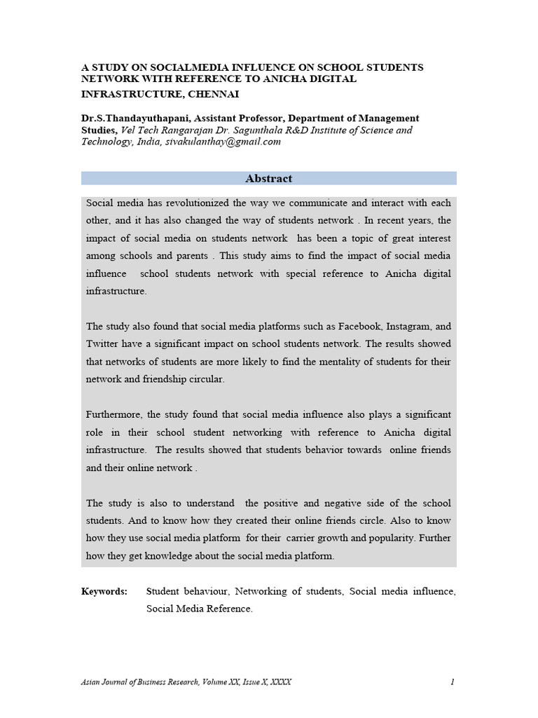 influence of social media essay pdf
